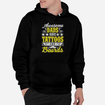 Mens Awesome Dads Have Tattoos And Beards Hoodie - Seseable