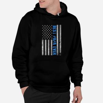 Mens Best Papa Ever American Flag Fathers Day Gifts Hoodie - Seseable