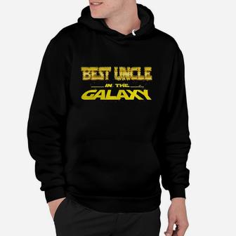 Mens Best Uncle In The Galaxy Funny Tshirt Cool Uncle Gift Medium Black Hoodie - Seseable
