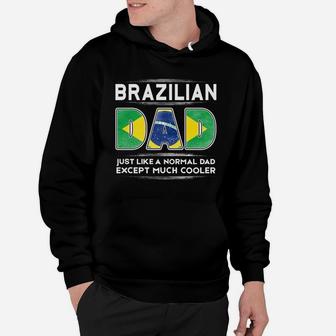 Mens Brazil Brazilian Dad Is Cooler Promoted To Daddy Hoodie - Seseable
