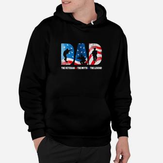 Mens Dad The Veteran The Myth The Legend Cool Soldier Gift Hoodie - Seseable
