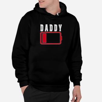Mens Daddy Battery Low Battery Funny Tired Parenting Hoodie - Seseable