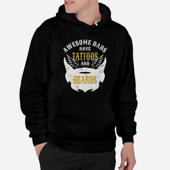 Mens Fathers Day Awesome Dads Have Tattoos And Beards Hoodie - Seseable