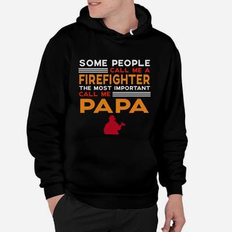 Mens Fathers Day For Firefighter Papa Hoodie - Seseable