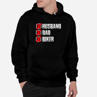 Mens Husband Dad Biker Fathers Day Gift Idea Premium Hoodie - Seseable