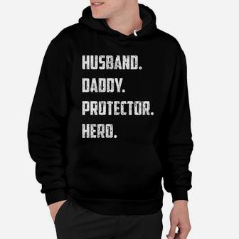 Mens Husband Daddy Protector Hero Gift Fathers Day Hoodie - Seseable