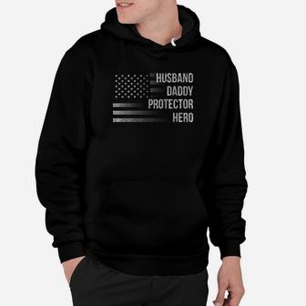 Mens Husband Daddy Protector Hero Gift For Dad Hoodie - Seseable