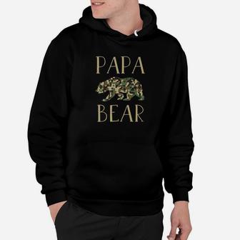 Mens Papa Bear Camo I Family Matching Camo Hoodie - Seseable