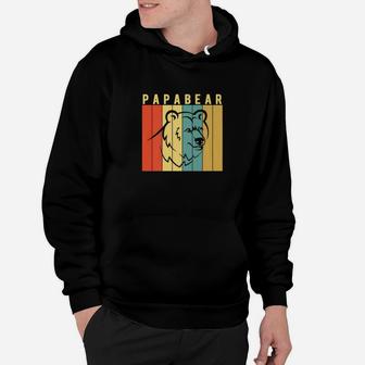 Mens Papa Bear Vintage Retro Classic Camping Gift Hoodie - Seseable