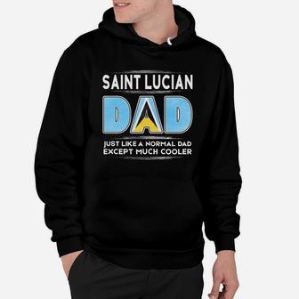 Mens Saint Lucia Dad Is Cooler Promoted To Daddy Hoodie - Seseable