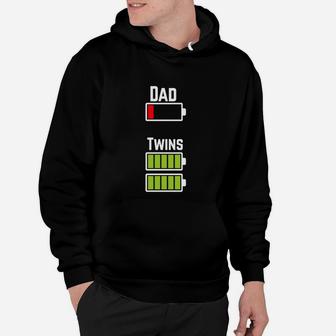 Mens Tired Twin Dad Low Battery Charge T-shirt - Men Black Men Hoodie - Seseable