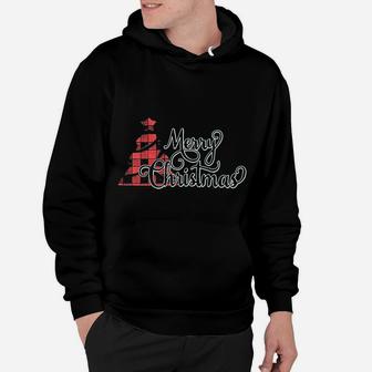 Merry Christmas Women Plaid Christmas Tree Hoodie | Seseable CA