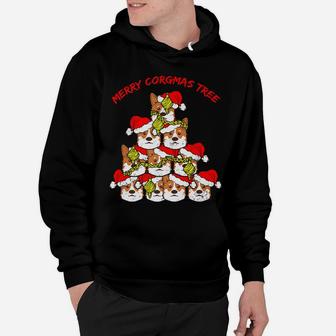 Merry Corgmas Corgi Dog Funny Ugly Christmas Tree Hoodie - Seseable