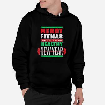 Merry Fitmas Healthy New Year Christmas Goals Meme Gift Hoodie - Seseable