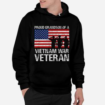 Military Family Gift Proud Grandson Of Vietnam Veteran Hoodie - Seseable