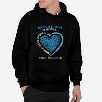 Mom Dad Heart My Sons Fight Is My Fight Hoodie - Seseable
