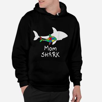 Mom Shark Puzzle Piece Cool Awareness Gift Hoodie - Seseable