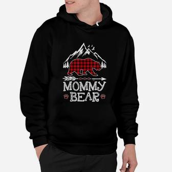 Mommy Bear Christmas Pajama Red Plaid Buffalo Family Gift Hoodie - Seseable
