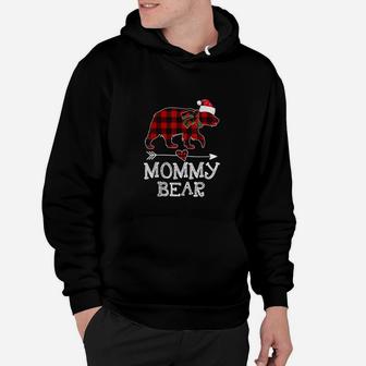 Mommy Bear Christmas Pajama Red Plaid Buffalo Family Gifts Hoodie - Seseable