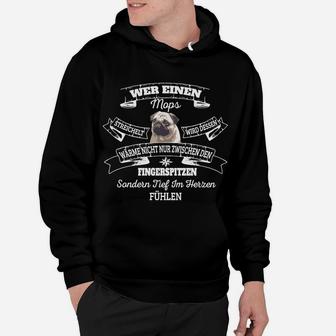 Mops-Liebhaber Schwarzes Hoodie mit Herzlichem Spruch - Seseable