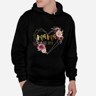 Mothers Day Baby Shower 1St Time Mom Mama Est 2022 Floral Hoodie - Seseable