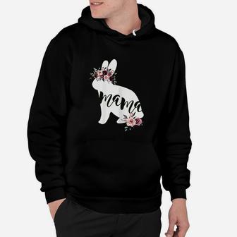 Mothers Day Easter Gift For Mom Mama Bunny Flower Crown Hoodie - Seseable