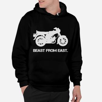 Motorrad-Design Beast from East Hoodie, Stilvolles Biker-Schwarz - Seseable
