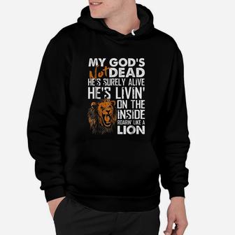 My God Not Dead Lion Christian Christ Cross Faith Hoodie - Seseable