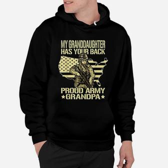 My Granddaughter Has Your Back Proud Army Grandpa Gift Hoodie - Seseable
