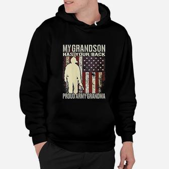 My Grandson Has Your Back Military Proud Army Grandma Gift Hoodie - Seseable