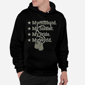 My Husband Is A Soldier Hero Proud Military Wife Army Spouse Hoodie - Seseable