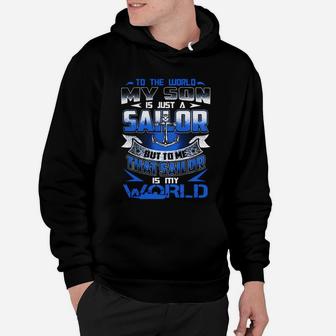 My Sailor Son Is My World Soldier Military Hoodie - Seseable