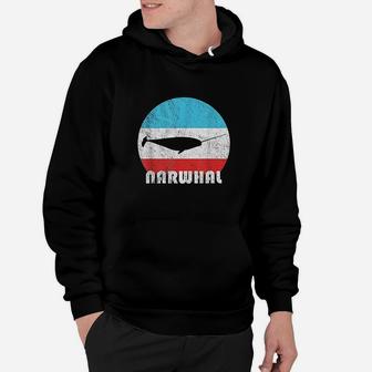 Narwhal Vintage Retro Silhouette Gift Hoodie - Seseable