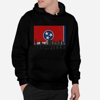 Nashville Tennessee Skyline Flag Hoodie - Seseable