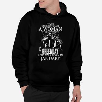 Never Underestimate A Woman Who Listens To Greenday And Was Born In February Hoodie - Seseable
