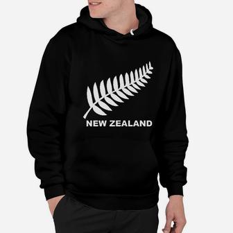 New Zealand Retro Soccer Rugby Kiwi Fern Crest Graphic Hoodie - Seseable