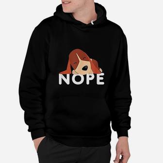 Nope Lazy Basset Hound Dog Lover Gift Hoodie - Seseable