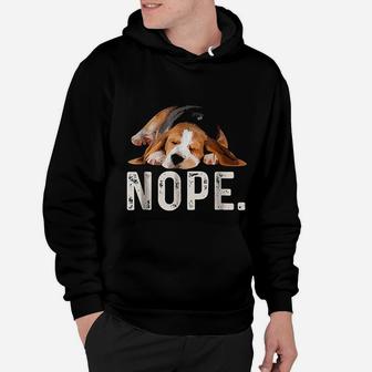 Nope Lazy Beagle Dog Lover Hoodie - Seseable