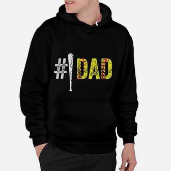 Number One Softball Fan Dad Gift From Daughter Hoodie - Seseable