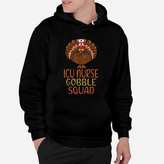 Nurse Gobble Squad Thanksgiving Scrub Tops Turkey Hoodie - Seseable