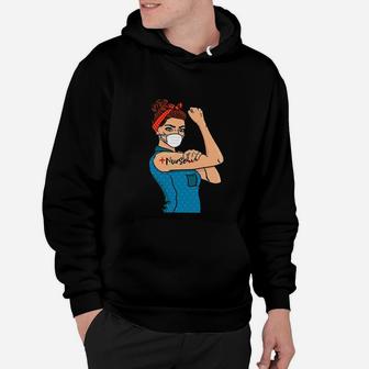 Nurse With Rosie The Riveter Nurse Strong Medical Pro Hoodie - Seseable