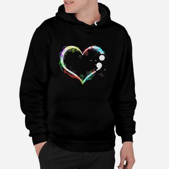 Official Heart Semicolon – Mental Health Shirt Hoodie - Seseable
