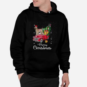 Official Soft Coated Wheaten Terrier Rides Red Truck Christmas Sweater Hoodie - Seseable