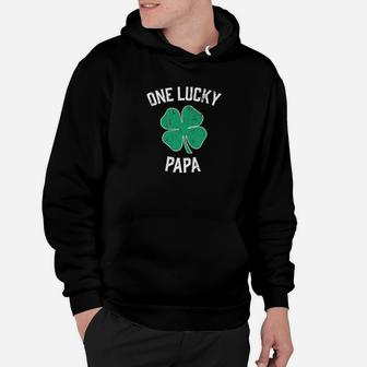 One Lucky Papa Irish Shamrock St Patricks Day Hoodie - Seseable