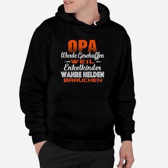 Opa Superheld Schwarzes Hoodie, Enkelkinder Helden Motiv - Seseable