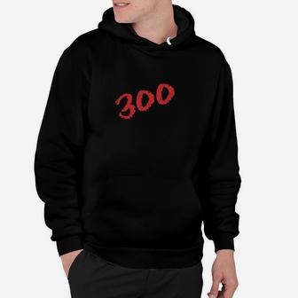 Optimierter Produkttitel: Schwarzes 300 Nummern Hoodie in Rot, Klassisches Design - Seseable