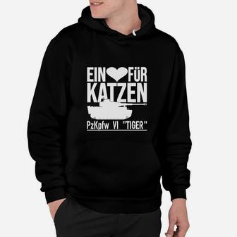 Panzer Tiger VI Fan-Hoodie, Ein Herz für Katzen Motiv - Seseable