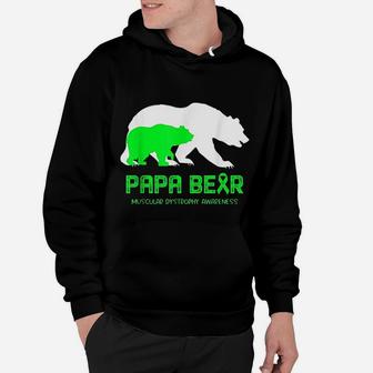 Papa Bear Support Muscular Dystrophy Awareness Hoodie - Seseable