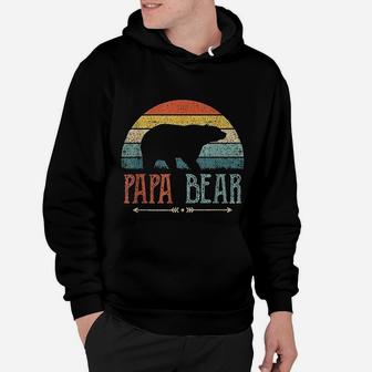 Papa Bear Vintage Daddy Father Day Retro Dad Hoodie - Seseable
