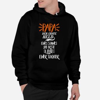 Papa-Held und Tochter-Liebe Schwarzes Hoodie, Vatertag Design - Seseable